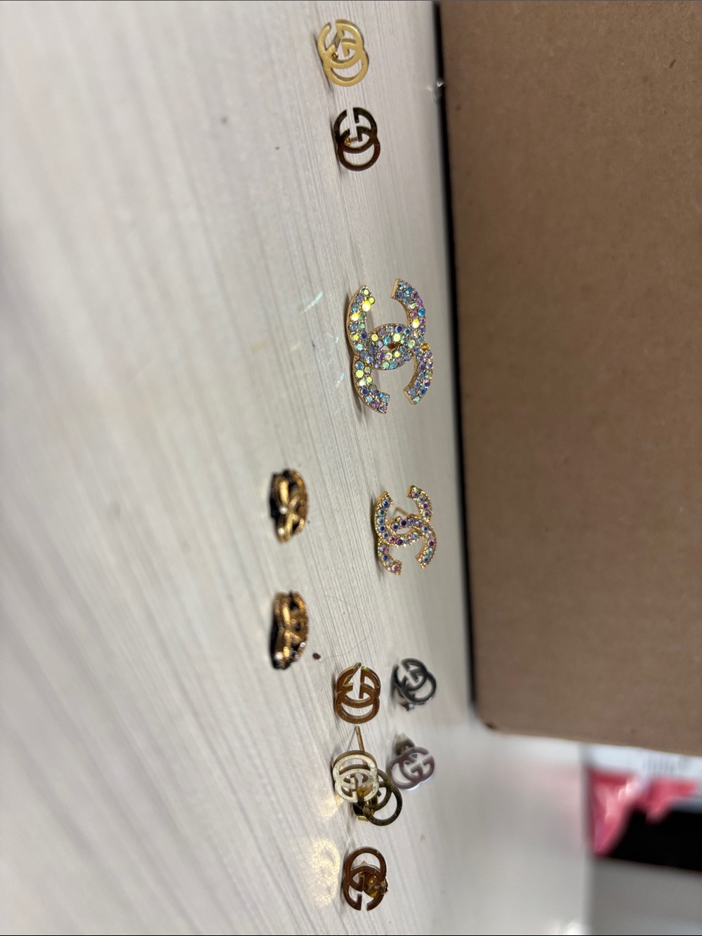 2 different CC and 4 GG logo Stud Earrings - Women Accessories